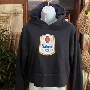 Vintage Natural Light Natty Retro Logo Beer Women's M/L | Crop Hoodie Pullover